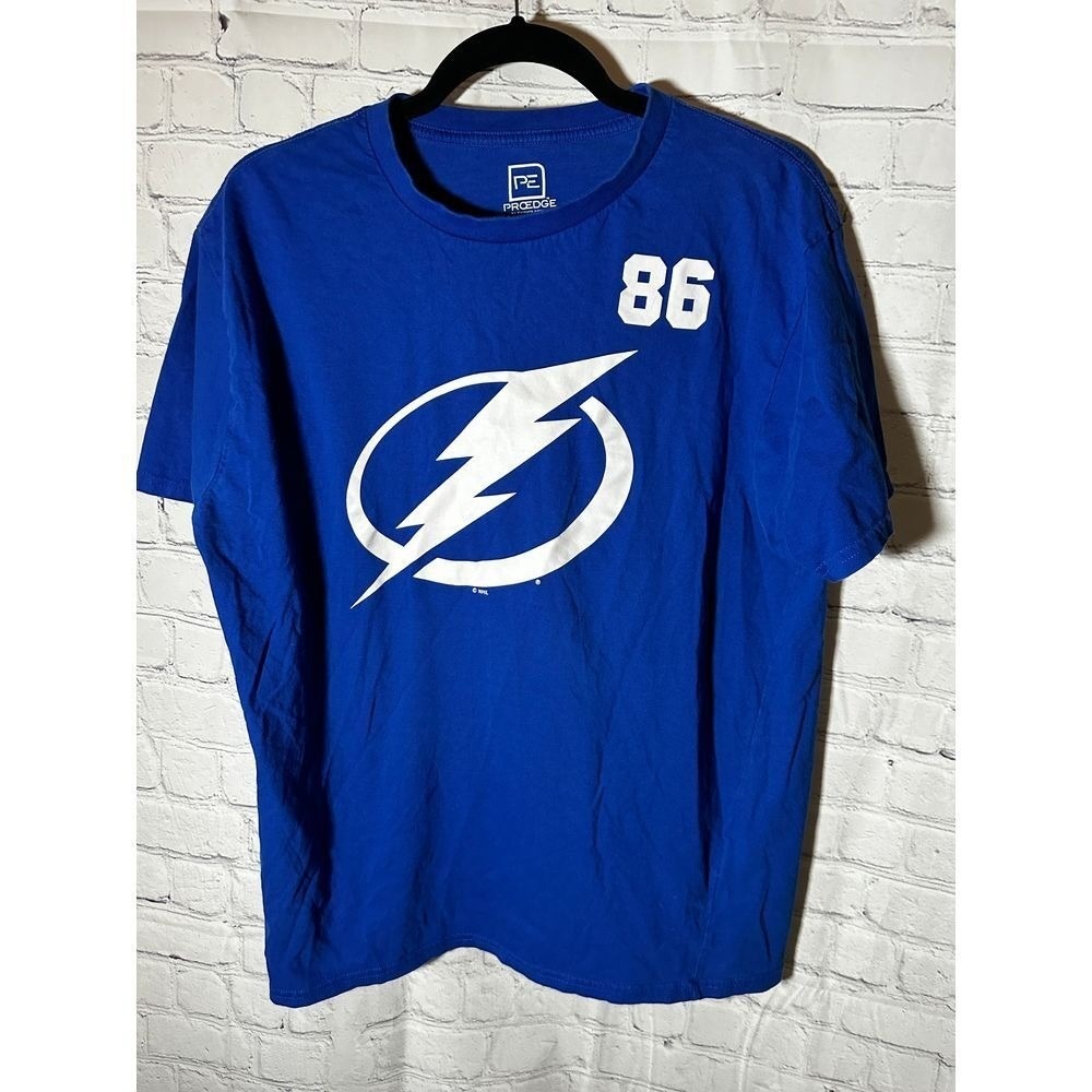 Proedge Tampa Bay Lightning Nikita Kucherov 86 Blue NHL Hockey T-Shirt Mens L